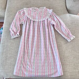🪞 lanz pink heart printed long sleeve pajama nightgown dress kids girls size 3T